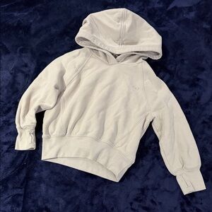 Girls Abercrombie Cream Cropped Hooded Sweatshirt